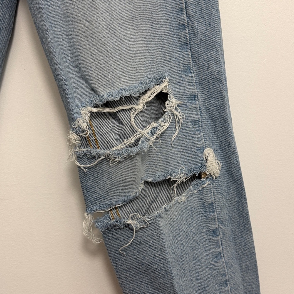 Zara Distressed Light Blue Jeans - Picture 7 of 10